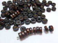 500 Brown Colour 8X3mm Column Wood Beads~Wooden Heishi beads