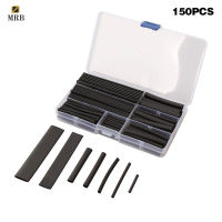 150 Pcs Black Heat Shrink Wire Cable Tube Sleeve Wrap Heatshrink Tubing Set