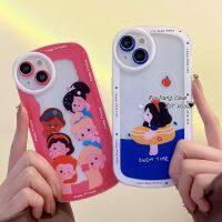 เคส RouJiang สำหรับ iPhone 15 14 13 12 11 Pro Max X Xr Xs Max 7 8 Plus SE 2020 INS อนิเมะการ์ตูนเจ้าหญิงเคสโทรศัพท์ปาร์ตี้