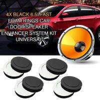 New pcmos Universal Black Fast Foam Rings Car Door Speaker Enhancer System Kit Interior Accessories Heat Insulation Cotton 4pcs