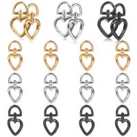 Kili 18Pcs Metal Heart Design Spring Snap Keychain Clip Creative Hanging Buckle Key Ring DIY Key Ring Clip For Bags -3 Colors