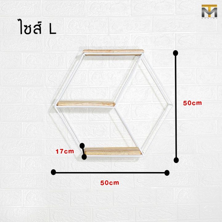 mt-design-ชั้นวางของติดผนัง-สไตล์-minimal-ชั้นแขวนติดผนัง-ชั้นวางรูปหกเหลี่ยม-ชั้นว่างของโครงสร้างเหล็ก-ทนทาน-น้ำหนักเบา-รุ่น-mt010
