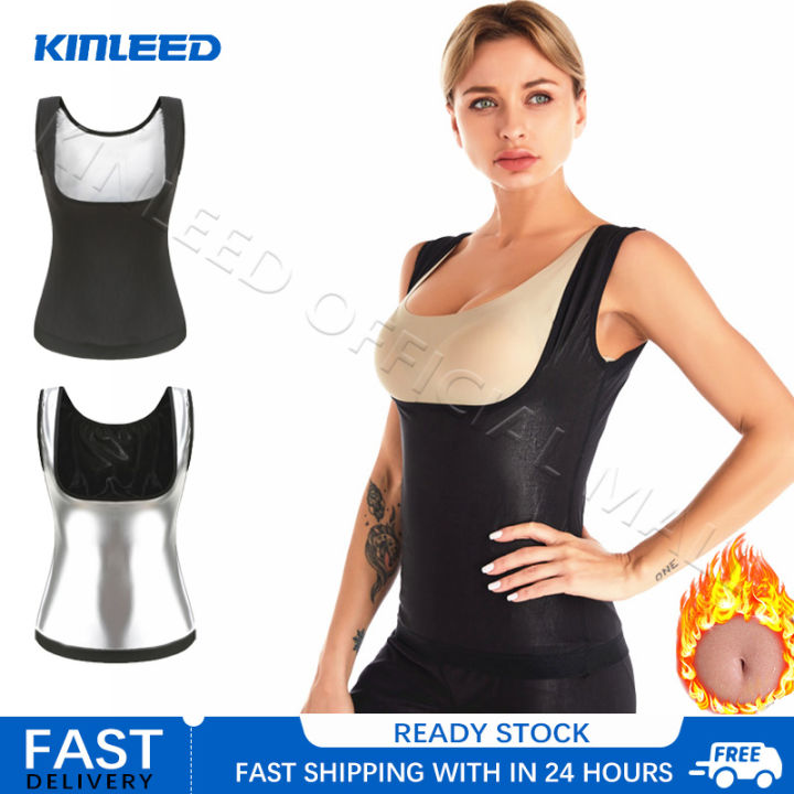 KINLEED Women Underbust Weight Loss Slimming Body Shaper Workout Gym  Fitness Tank Top Hot Polymer Sweat Suit Sauna Vest