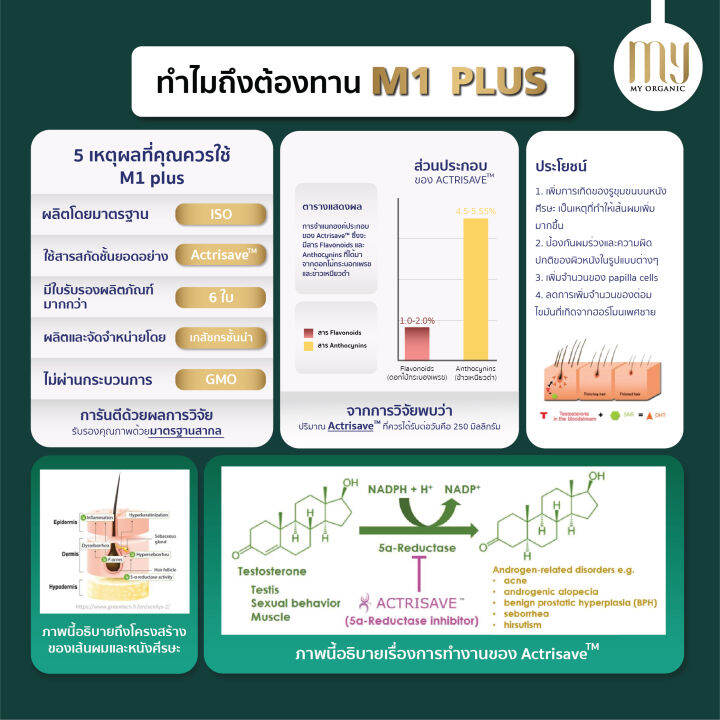 อาหารเสริมบำรุงผม-วิตามินปลูกผม-ผมร่วง-ผมบาง-m1plus-แบรนด์-my-organic