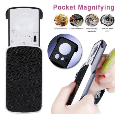 30X 60X 90X Pockets Magnifying Magnifier Jeweler Eye Glass Loupe Loop with LED Light 8.5x4.5x2CM