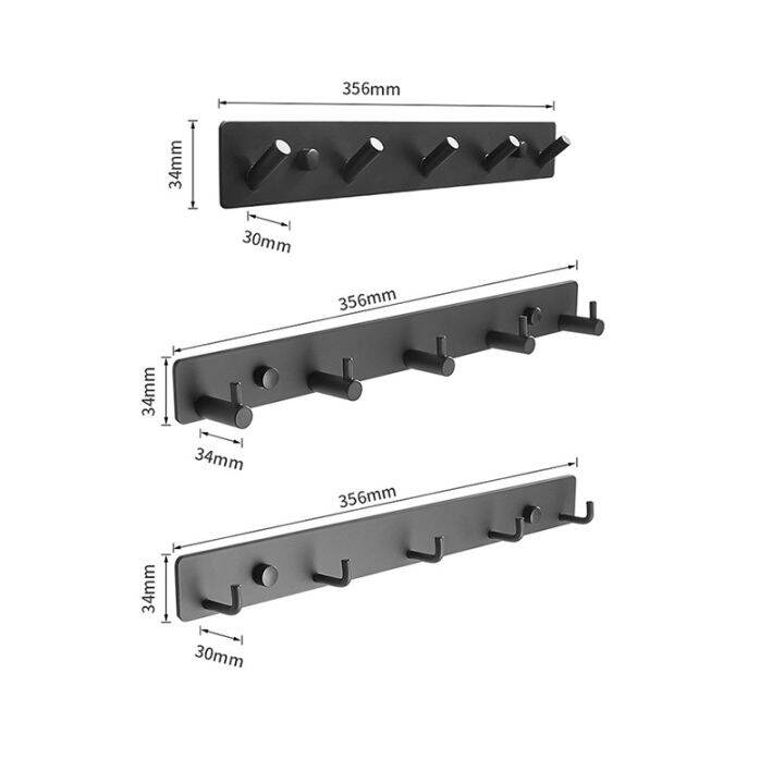 ด้านหลังประตูตะขอห้องน้ำเก็บเข้าลิ้นชักอลูมิเนียมไม่มีหมัดตะขออุปกรณ์ห้องน้ำห้องนอนเสื้อผ้าหมวกผนัง-hookss-ตกแต่งบ้าน