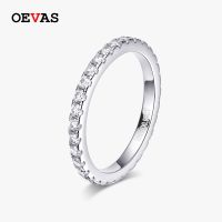 OEVAS แหวนเพชรโมอิสขนาด2มม. สีเงิน925สำหรับผู้หญิงเครื่องประดับแหวนแต่งงานสำหรับงานปาร์ตี้ชั้นนำขายส่ง