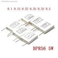 ▬☏ 10pcs BPR56 5W 0.001 0.1 0.15 0.22 0.25 0.33 0.5 Ohm Non-inductive Ceramic Cement Resistor 0.1R 0.15R 0.22R 0.25R 0.33R 0.5R