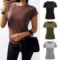 New Fashion Women Summer Tops Solid Cotton T Shirt O Neck Solid Color Blouse Casual Shirt for Women