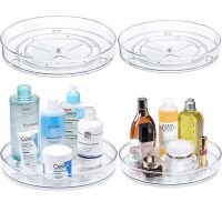 【CC】 Rotation Cabinet Organizer Storage Tray Spice Rack Drink Transparent Turntable for