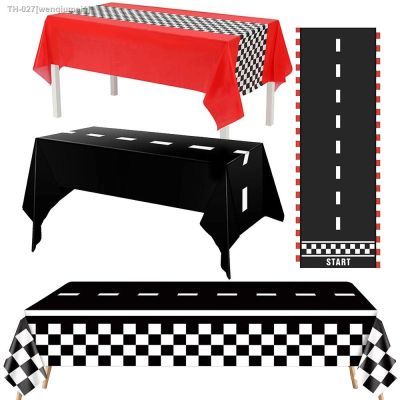 ✧ Checkered Race Car Party Black White Checkered Flag Tablecloth Road Tablecloth Racetrack TableCover Racing Birthday Party Decor
