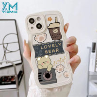 YiaMia เคสโทรศัพท์แฟชั่นสำหรับ OPPO A5 A9 2020 A12E A3S A15 A15S A35 A36 A31 A32 A33 A53 A57เคสโทรศัพท์มีลาย A76 A96 F9 F11น่ารักหมีดนตรีการ์ตูนสร้างสรรค์ขอบหยักขอบซิลิโคนนิ่มฝาครอบโทรศัพท์