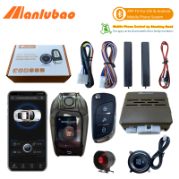 Manlubao U (พร้อมไซเรน) สมาร์ทโฟน APP รถ Liquid LCD Key Remote PKE Passive Keyless Entry Push ปุ่ม Start Engine Start Stop System เข้ากันได้กับ Honda Mitsubishi Toyota Hyundai Nissan Suzuki ฯลฯ