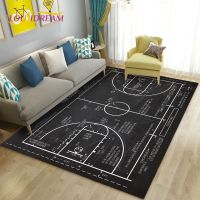 【YF】 3D Basketball Area Rug LargeCarpet for Living Room Bedroom Sofa Doormat Kitchen DecorationKid Play Game Non-slip Floor Mat