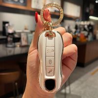 เคส Kunci Remote Mobil TPU 3ปุ่มสำหรับพอร์ช Panamera Cayenne 971 911 9YA Macan Boxster สมาร์ท Keyless Fob เคสที่ใส่อุปกรณ์ป้องกัน3ปุ่ม