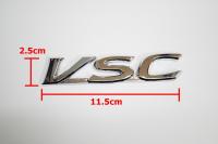 ป้ายโลโก้พลาสติกโครเมี่ยม VSC ขนาด11.5x2.5cm ติดท้ายสำหรับ Toyota ด้านหลังติดเทปกาวสองหน้า