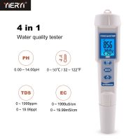 4 in 1 TDS PH Meter PH / TDS / EC / อุณหภูมิมิเตอร์ดิจิตอลคุณภาพน้ำตรวจสอบทดสอบสำหรับสระว่ายน้ำ, น้ำดื่ม, พิพิธภัณฑ์สัตว์น้ำ