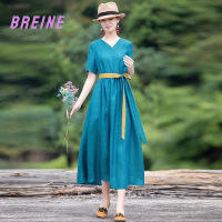 BREINE ชุดเดรสสไตล์ชนเผ่า Skirt503D013ยาวเข้ารูปย้อนยุคสำหรับฤดูใบไม้ผลิและฤดูร้อน