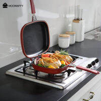 32ซม.28ซม. สองด้านกระทะ Non-Stick แบบพกพา Q Grill Pan Flip บาร์บีคิวเครื่องมือทำอาหารเครื่องครัวเตา Cast Grill Cooker