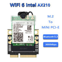 Dual Band Wireless Wifi Card Mini PCI-E Wi-Fi 6อะแดปเตอร์ Intel AX210ไร้สาย3000Mbps Bluetooth 5.0 802 .11ax/ac 2.4G/5G 160Mhz