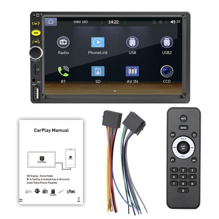 2 Din 7 Inch Touch Screen Car Radio Car Stereo MP5 Player with CarPlay Android  Auto Bluetooth AUX USB TF FM Car Player 