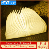 Zoyaloo Led 3color Book Night Light Foldable Desk Table Lamp USB Lamp Leather 5V USB Rechargeable Magnetic Home Decoration