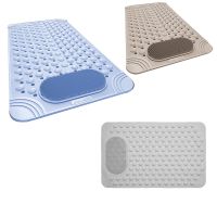 Bathtub Mat Non- Rubber Shower Mat with Drain Holes Suction Cups, Quick Drain, Feet Massage, Bath Mat