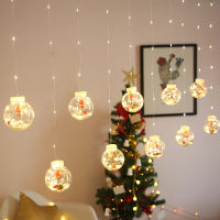 LED Ing Ball Curtain Light String Christmas Garland Decoration For Home New Year Party Decor Xmas Tree Bedroom Decorations