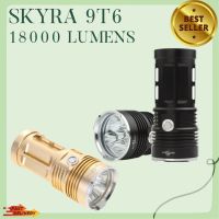 Skyray CREE High powered 9LED 18000 Lumen Outdoor Portable High powered flashlight Black / Gold ไฟฉาย แรงสูง ไฟฉาย เข้าป่า