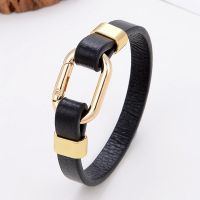 【hot】❉❇  Zinc Alloy Oval Buckle Men Leather Rope Chain Couple Lovers Jewelry Gifts