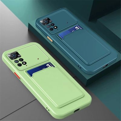 Card Slot Bag Holder Phone Case For Xiaomi Poco M4 X5 Pro 5G F4 F3 Shockproof Silicone Cover For Poco X3 NFC X4 X5 Pro M5 Cases