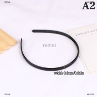 remai ที่คาดผมสีดำเรียบแฟชั่นมินิมอลสายรัดผมสีทึบเครื่องประดับผม unisex