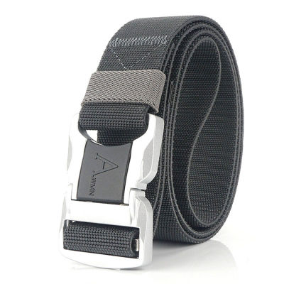 Elastic Casual Men Belt Aluminum Alloy Pluggable Buckle Comfortable Tactical Belt Adjustable Straps Outdoor Sports Accessories