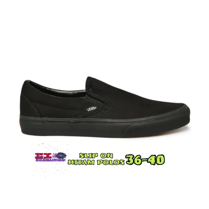 plain black slip on shoes