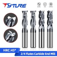 2/4 ขลุ่ย Hrc45 เครื่องตัดโลหะ Flat End Mills Tungsten Steel End Mills Tungsten Carbide End Mills CNC Milling Cutter