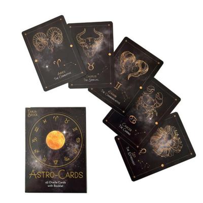 Tarot Oracle Cards English Beginner Astro-Cards Portable 43-Cards Prophecys Divination Cards Mysterious Divination Card Board Game biological