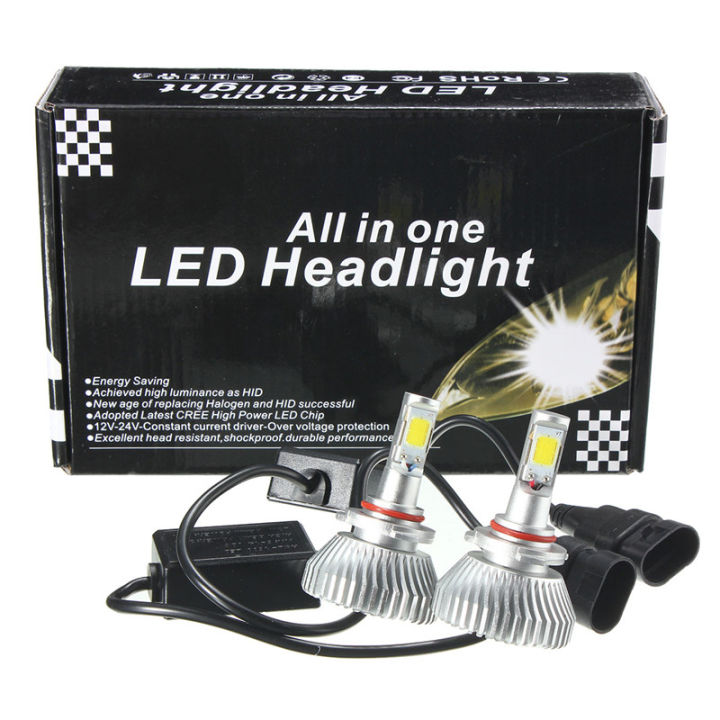 ชุดอัพเกรดรถยนต์60w-6000lm-6000k-ไฟหน้ารถมอเตอร์ไซค์แบบ-led-12v-หลอดไฟแปลง