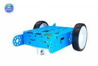 โครงรถหุ่นยนต์ Aluminum alloy robot Smart car ล้อขาว/ยางดำ สี Metallic Blue