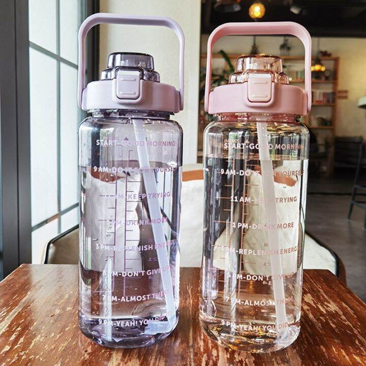 2-liter-water-bottle-with-straw-female-girls-large-portable-travel-bottles-sports-fitness-cup-summer-cold-water-with-time-scale