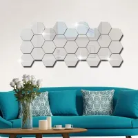 Gương dán tường acrylic 3D hình lục giác