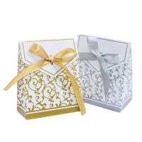 【LZ】ↂ  Caixa De Doces De Papel De Ouro E Prata Saco De Presente Embalagem De Presente De Casamento Favores Do Chuveiro Do Bebê Fontes De Festa De Aniversário 10Pcs