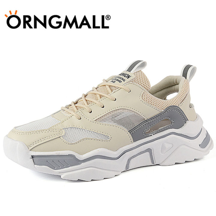 orngmall-รองเท้าลำลองฉบับภาษาเกาหลีใหม่ผู้ชายรองเท้าแฟชั่นสำหรับผู้ชาย-ชุดสตรีทแวร์ใส่ได้ทุกวันสำหรับนักเรียนรองเท้าสนีกเกอร์กีฬา