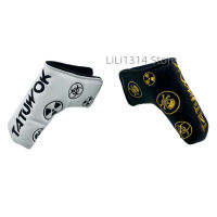 1Pc Golf Putter Cover PU Leather Danger Signs Skull Pattern Golf Club Cover Blade Putter Cover Protector With Magnet Closure