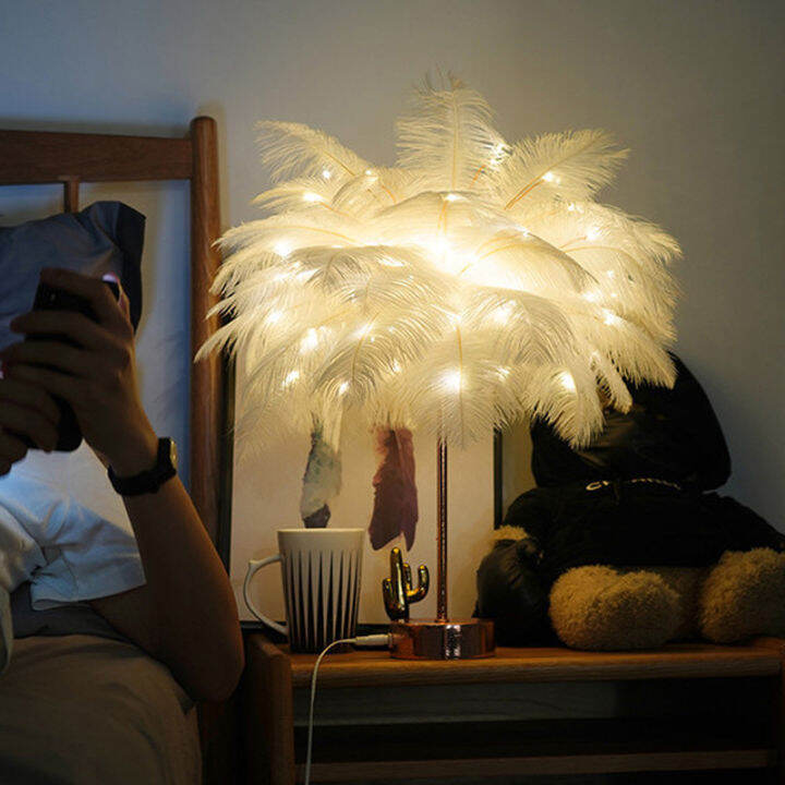 creative-feather-table-lamp-with-remote-control-usbaa-battery-power-desk-lamp-tree-feather-lampshade-night-light-for-birthday