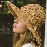 Sunscreen Solid Color Straw Woven Hollow Breathable Foldable Hat Summer Beach Sun Protection Hoilday Women