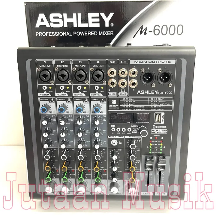 Power Mixer Ashley M6000 m6000 m 6000 Profesional 6 Channel Bluetooth
