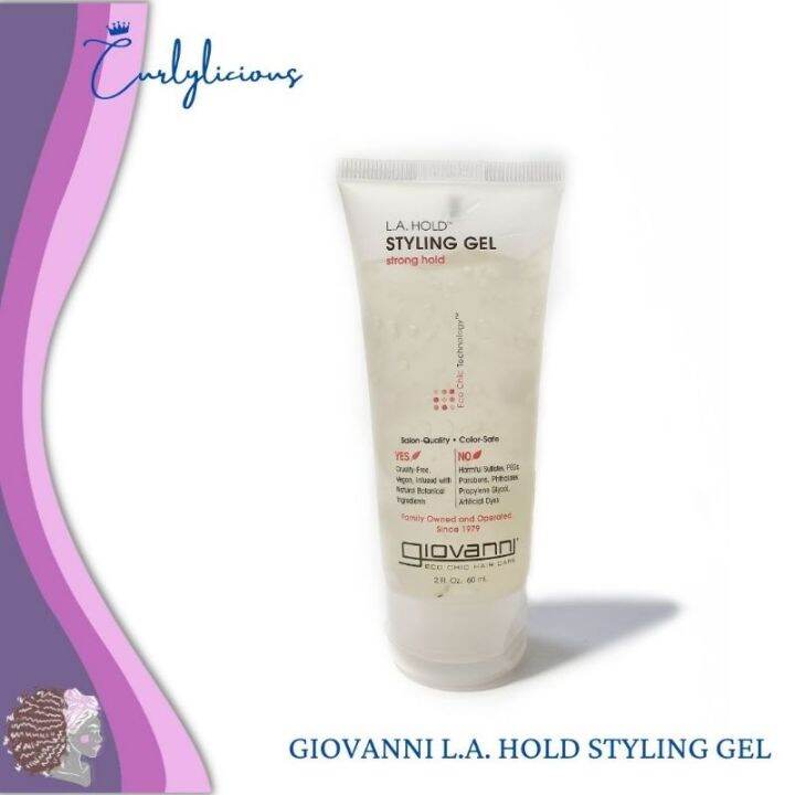 GIOVANNI L.A. Natural Styling Gel Strong Hold (60 ml) CGM Approved