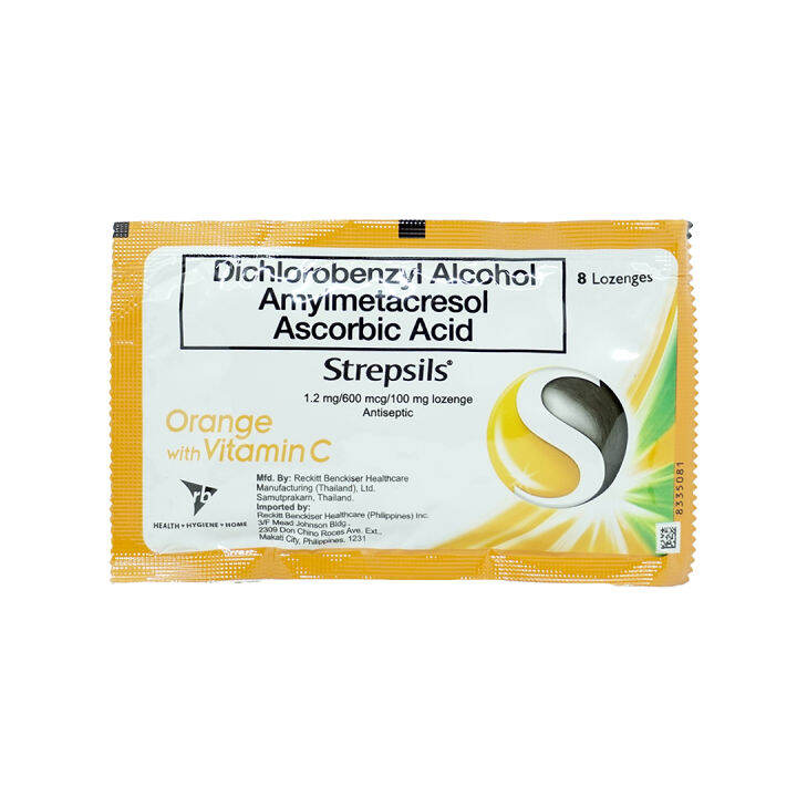 Strepsils Orange With Vitamin C Lozenges - Pack Of 8s 