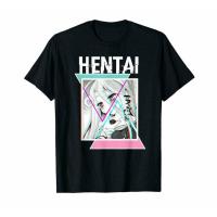 เสื้อยืด พิมพ์ลาย Hentai Waifu Lewd Senpai Love Hentai Ahegao Otaku Vaporwave สีดํา สไตล์ฮาราจูกุ สําหรับผู้ชาย