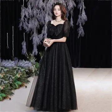 ZYHT 2023 Summer New EraVogue Women's Korean Black Modern Filipiniana Lace  One Step Dress Short Puff Sleeves V-neck Slim High Waist Wedding Formal  Party Evening Bridesmaid Fashion Sexy Graduation Birthday Prom Tight